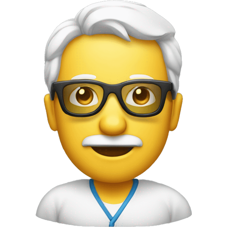 calvo con gafas y 48 años, babrba blanca emoji