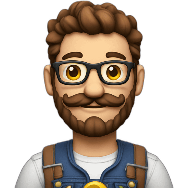 Mario as a hipster developer emoji