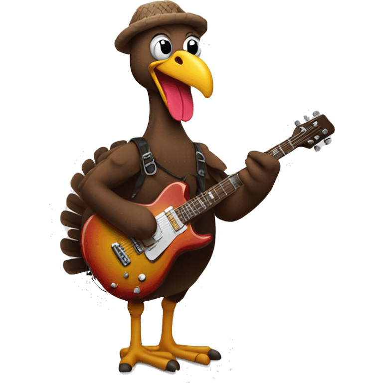 turkey playing electric guitar emoji