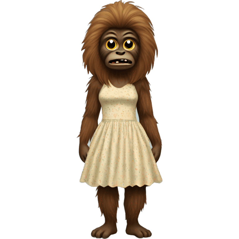 Sasquatch wearing a dress emoji