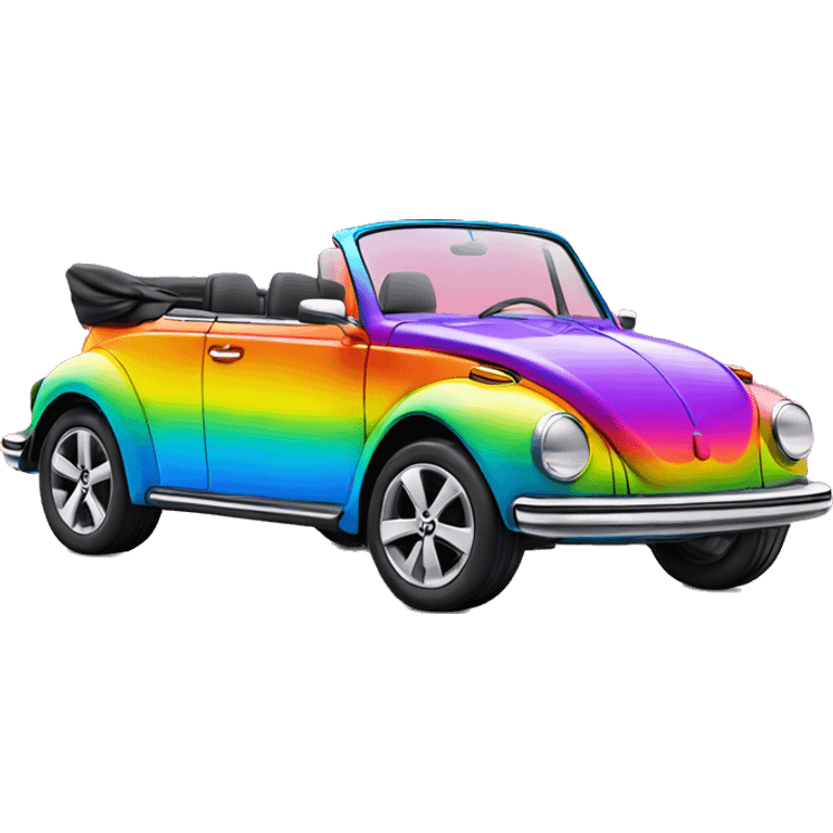 neon rainbow vw convertible emoji