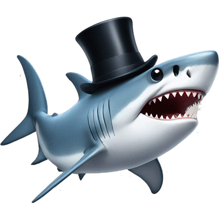 Shark with top hat emoji