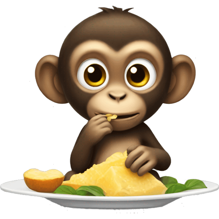 little monkey eating emoji