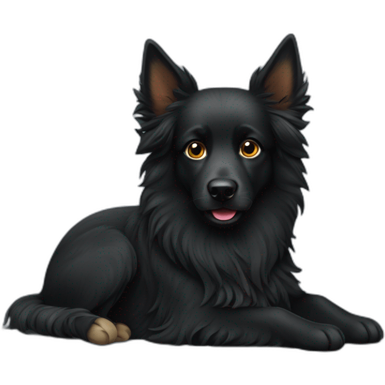 groenendael dog lying down emoji