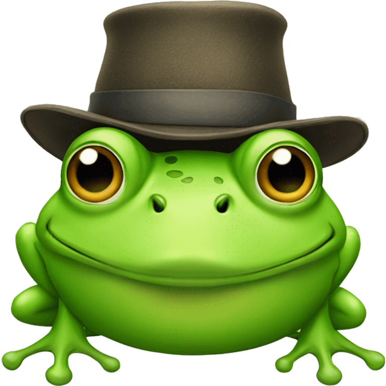 Frog with a hat emoji