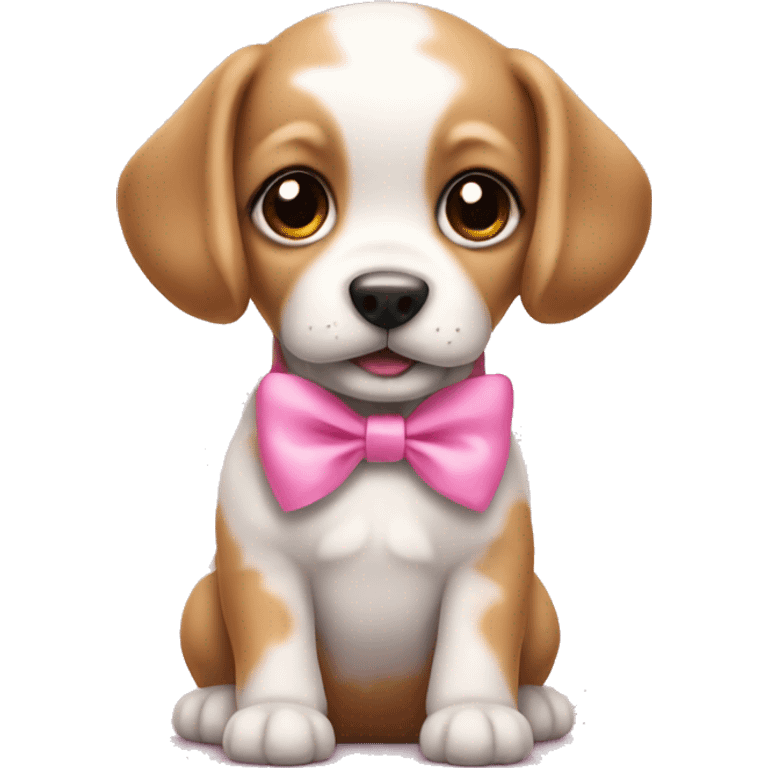 Baby dog with pink bow emoji