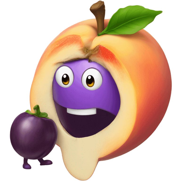 Peach eating an eggplant  emoji