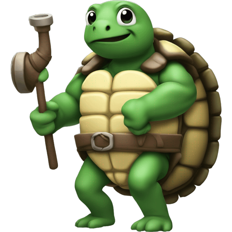 Nunja turtle Raphael with pumping bicep  emoji