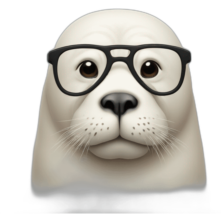 white walrus with glasses emoji