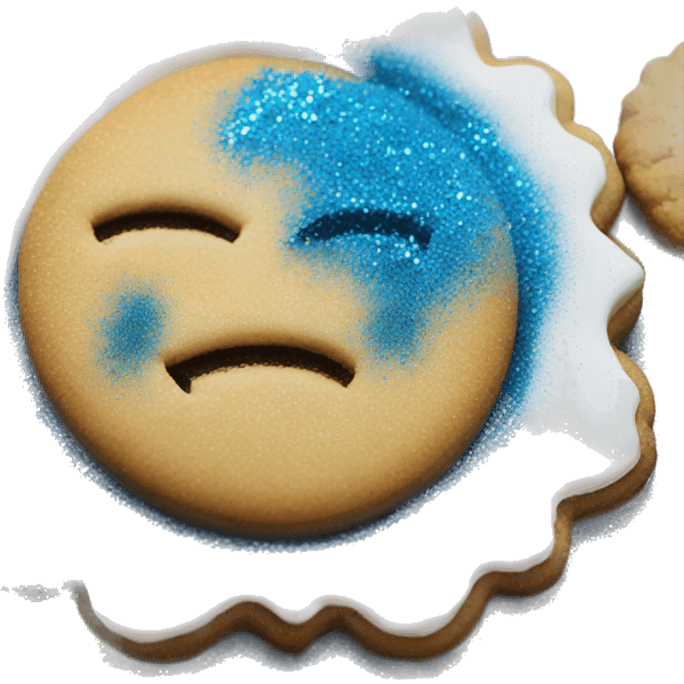 Blue glitter powder in a cookie tray  emoji