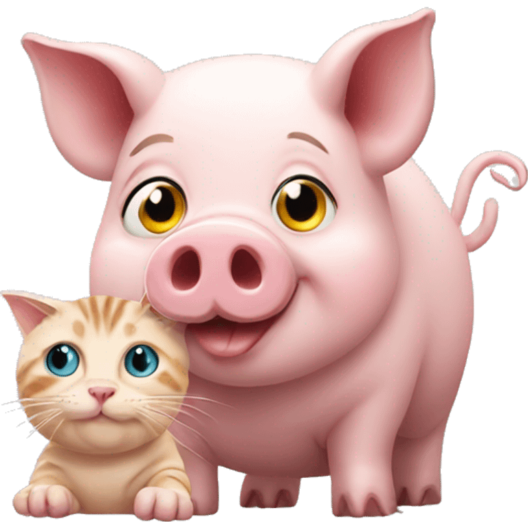 Pig with cat emoji