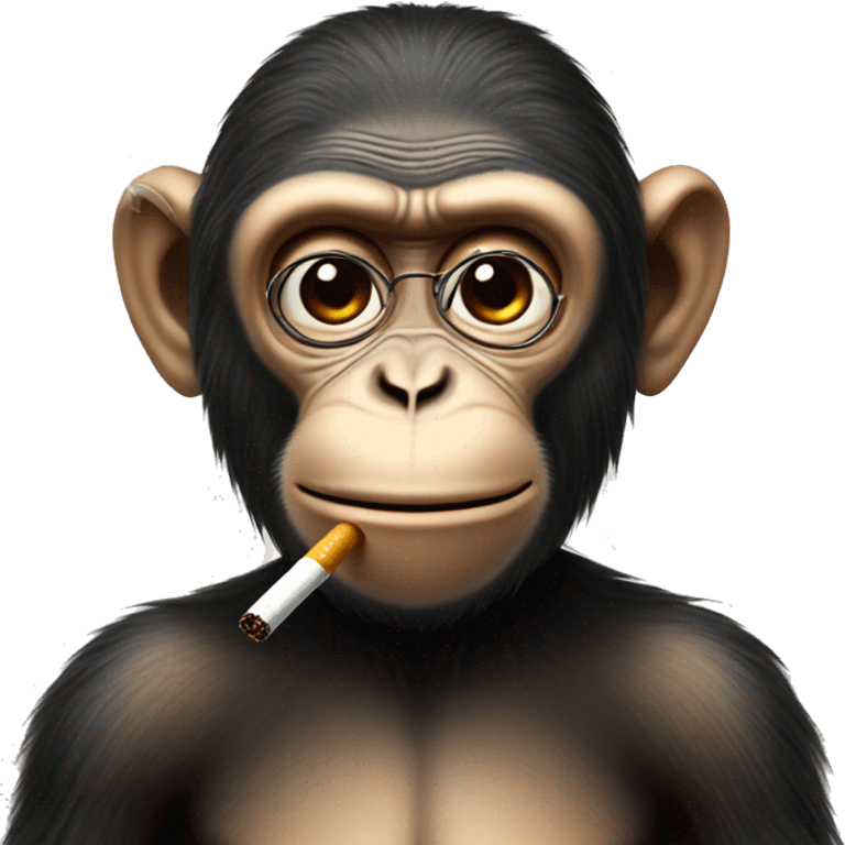 Monkey with eyelashes smoking emoji