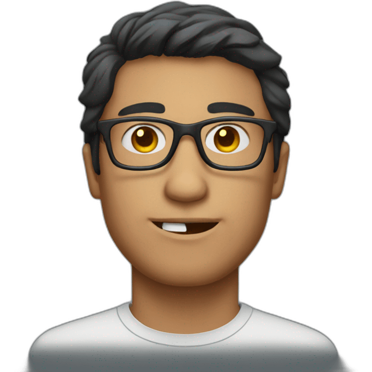 guy with dark hair and glasses emoji