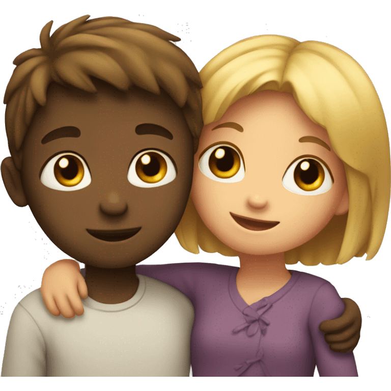 Boy and girl hugs emoji