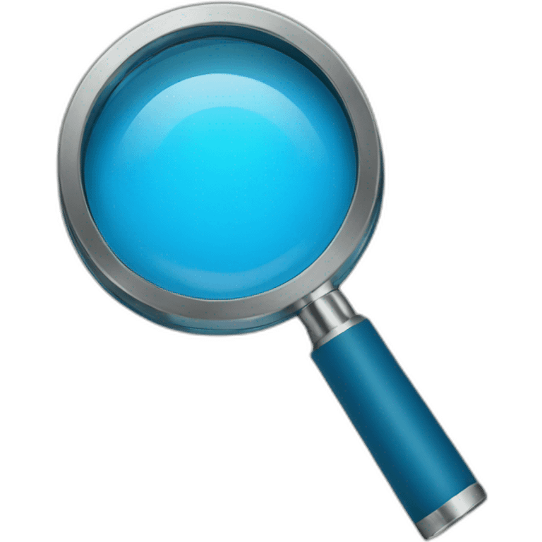 Magnifier blue with letter W emoji