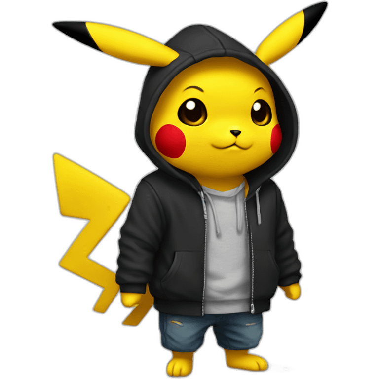 Pikachu with hoddie emoji