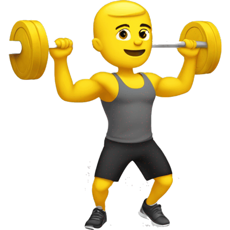 yellow guy workout shoulder press emoji