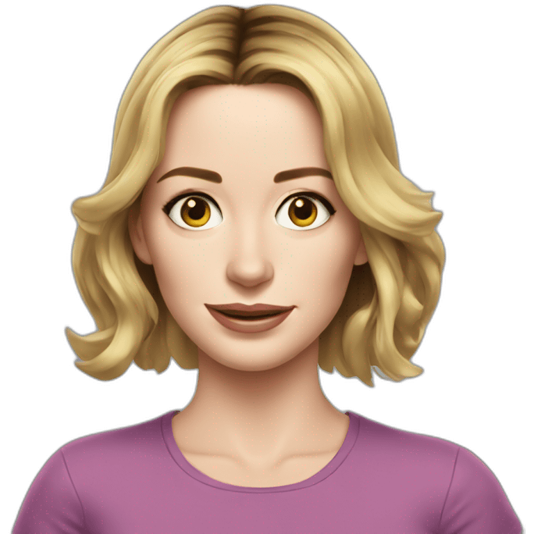 emily blunt cartoon wearing tee emoji