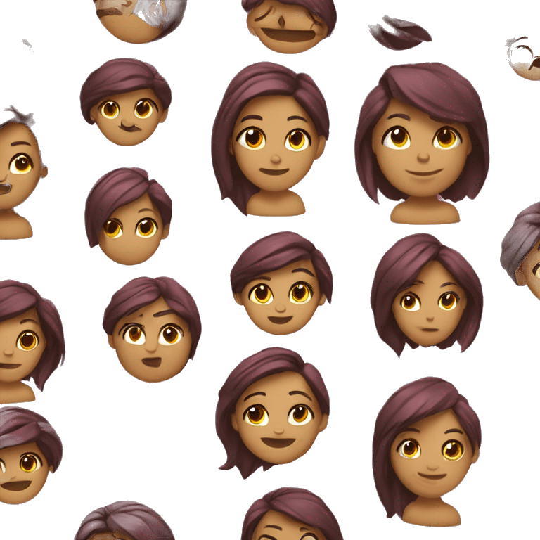 Emoji de chica castaña con vestio morado emoji