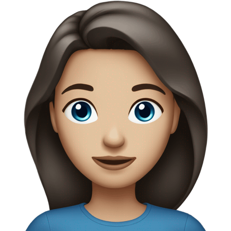 Dark Brown hair blue eyes woman  emoji