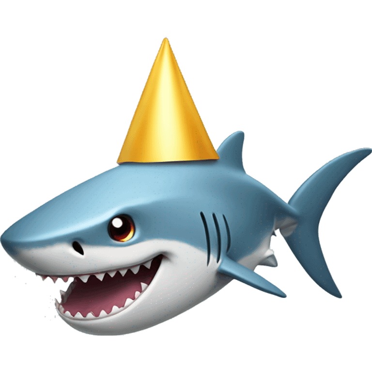 Shark with party hat  emoji