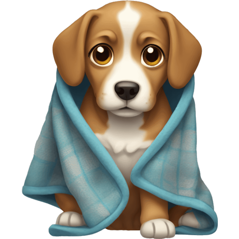 Dog wearing blanket emoji