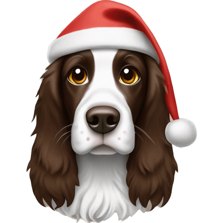 Brown Tri color springer santa hat emoji