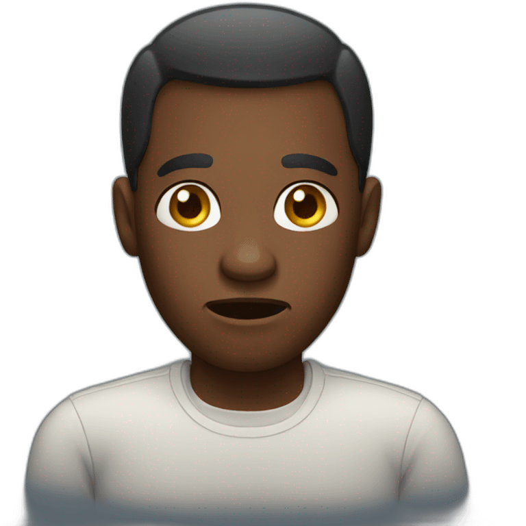 Nervous african man emoji