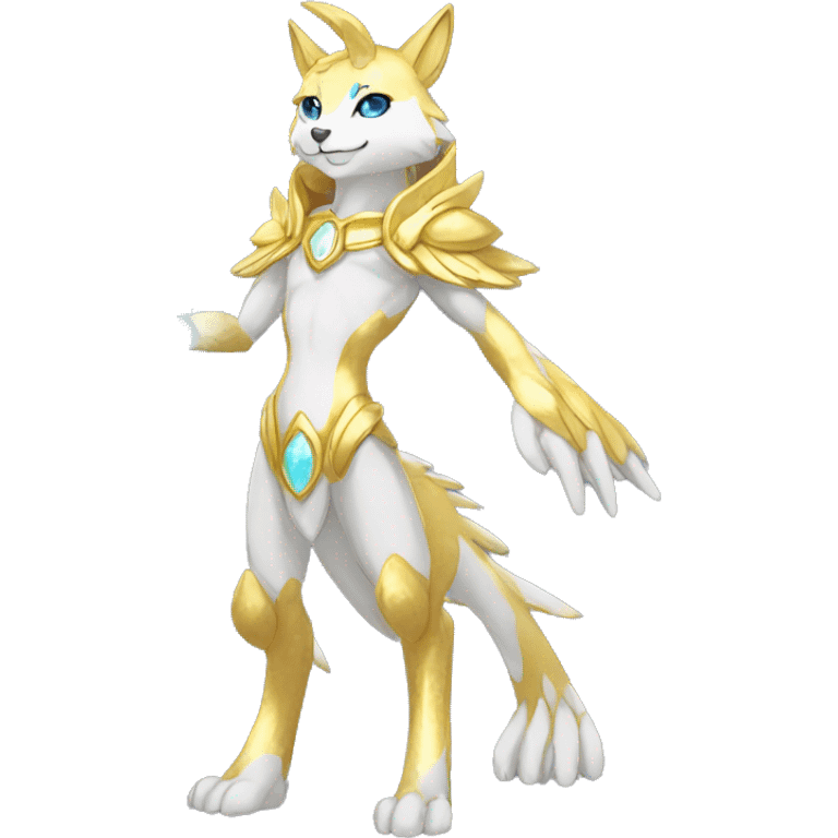 Anthro Sona Colorful Godly Celestial Shiny Fakemon Fantasy Creature Full Body emoji