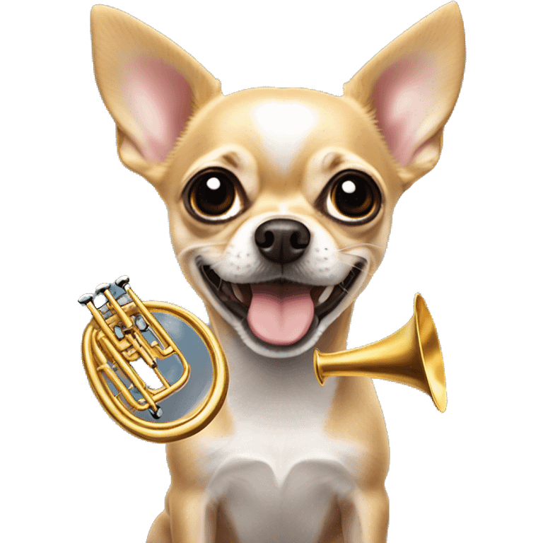 chihuahua qui joue de la trompette emoji