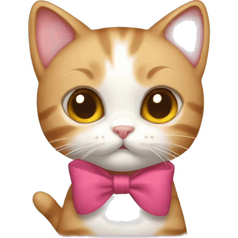 Kitty wearing bow emoji