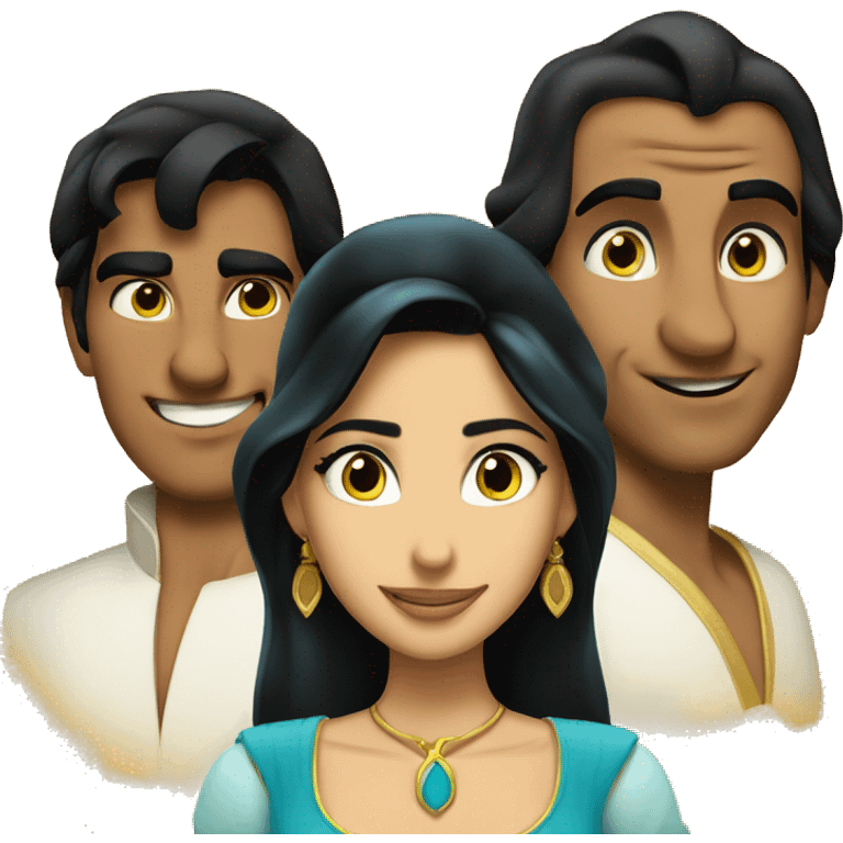 Aladdin, Jasmine and the genio  emoji