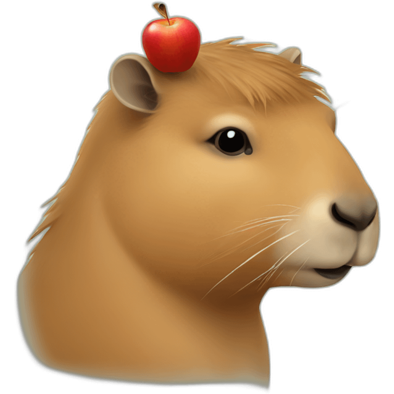 capybara with an apple on its head emoji