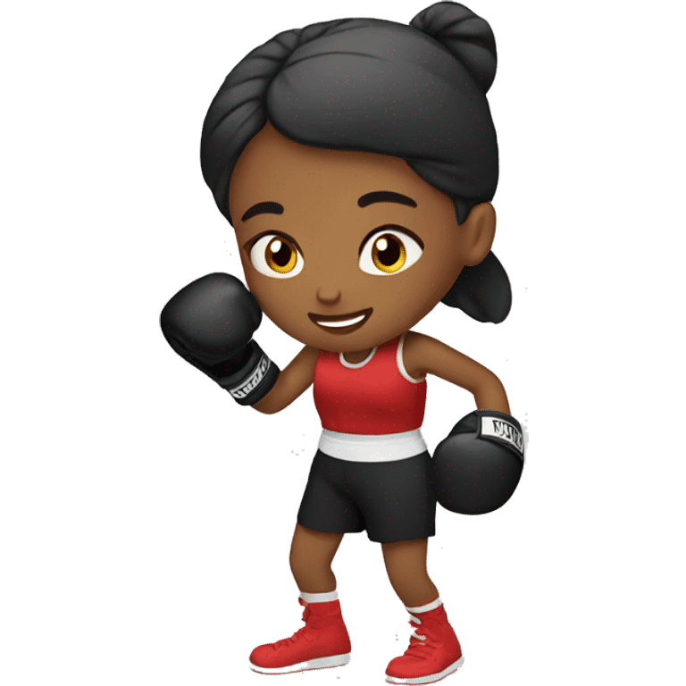 girl doing boxing emoji