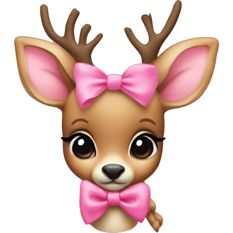 Baby deer with pink bow emoji