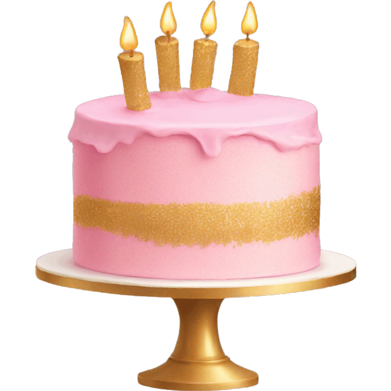 pink and gold cake emoji