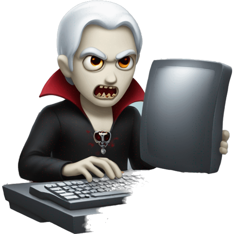 vampire with a computer emoji