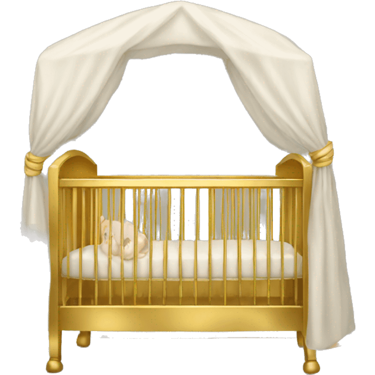 Basic gold baby crib emoji