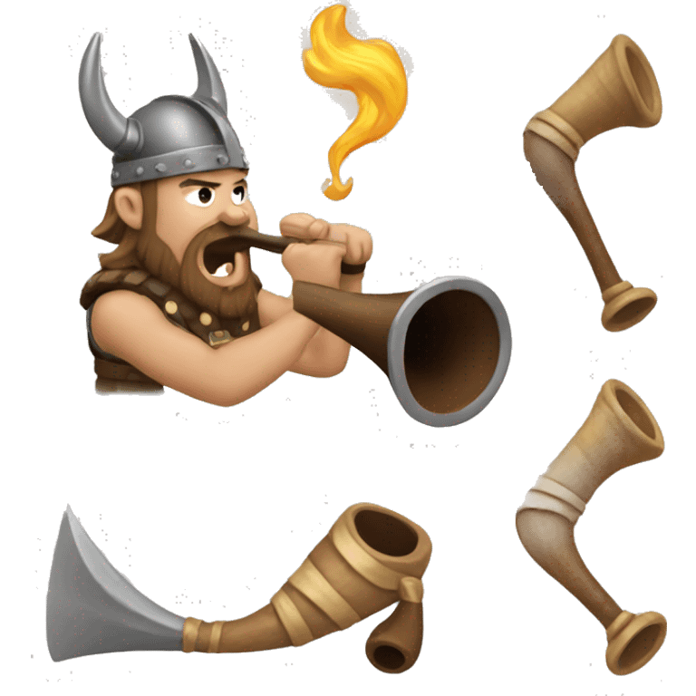 Generate an emoji of a Viking blowing a horn. emoji