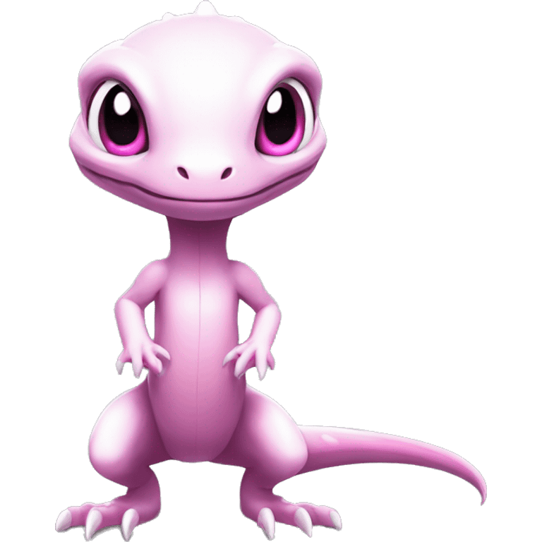 White, Shiny, Chibi, White, Pink eyes, Anthro-Sona-Lizard-Alien-Salazzle-Fakémon, Full Body emoji