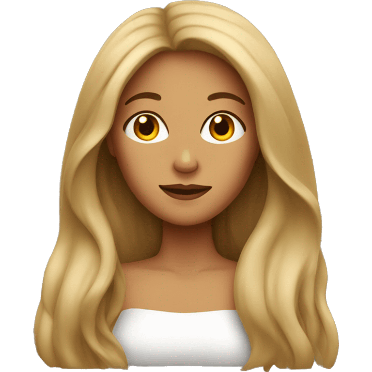 tan lady with long hair  emoji