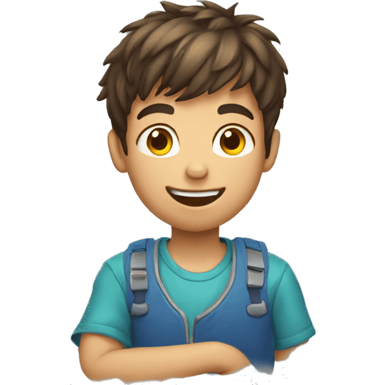 A boy playing game emoji