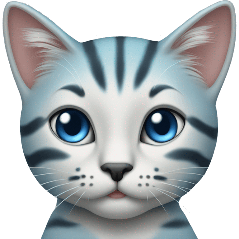 gestreifte blaue katze mit brillie emoji