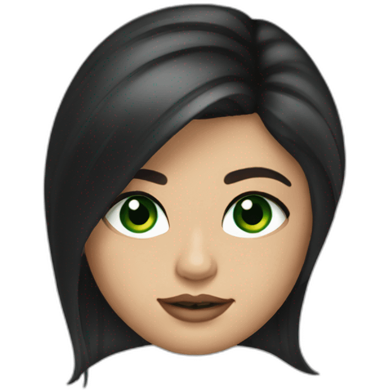 Selena Gomez with Green eyes and long hair emoji