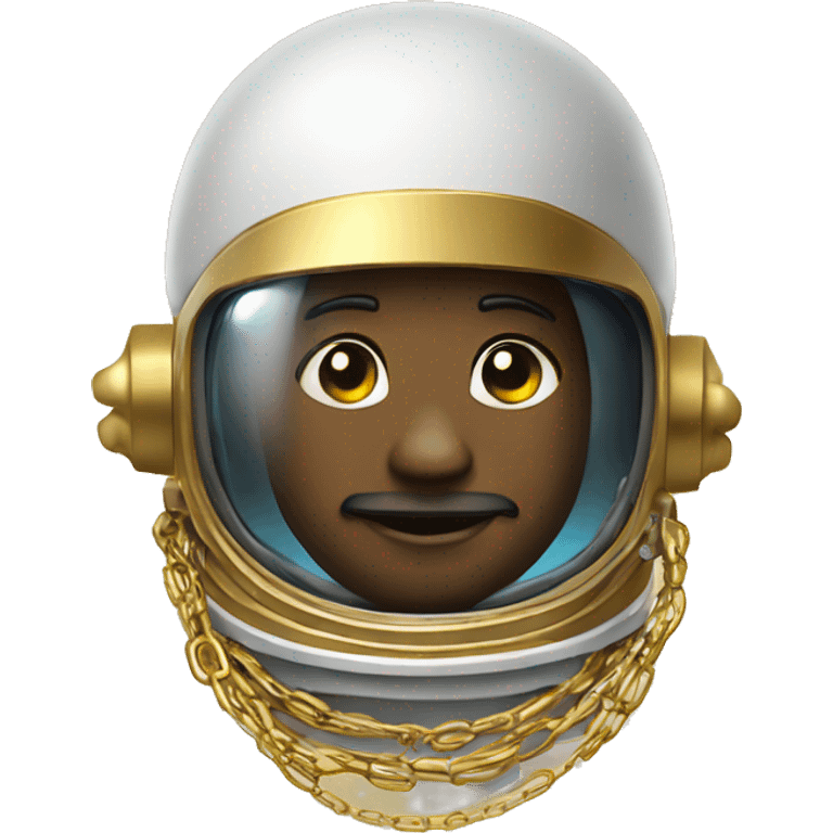 Astronaut with a tophat and a gold chain emoji