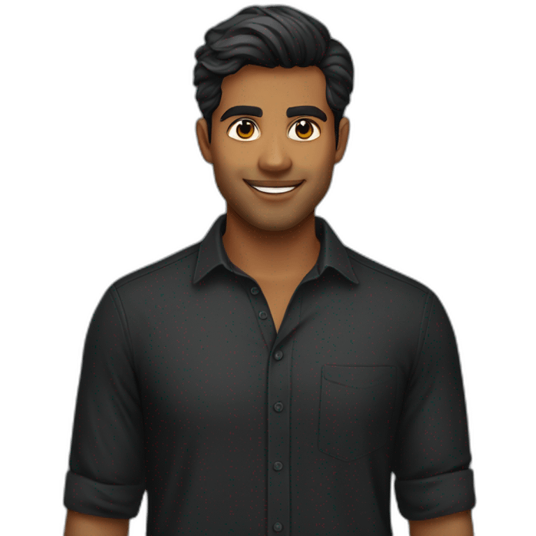 handsome 27 year old sri lankan guy in black shirt emoji