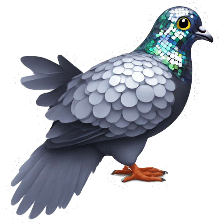 Disco ball pigeon emoji