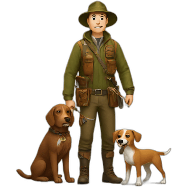 hunter with dog emoji