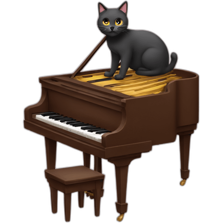 Cat with piano emoji