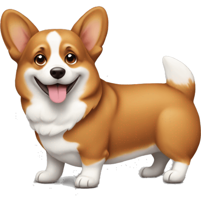 Brown corgi which sit down  emoji